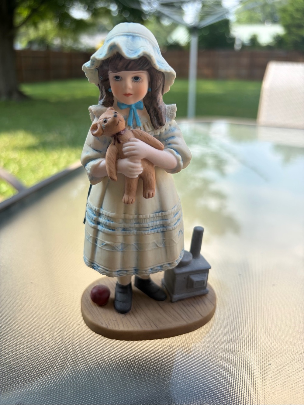 Vintage Jan Hagara 1982 ‘Cristina’ Limited Ed. Girl Figurine Holding Teddy